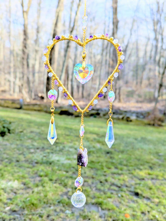 Heart Suncatcher Amethyst