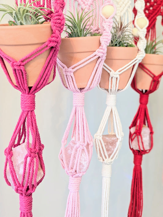 Macramé Flat Back Hanger with Stone