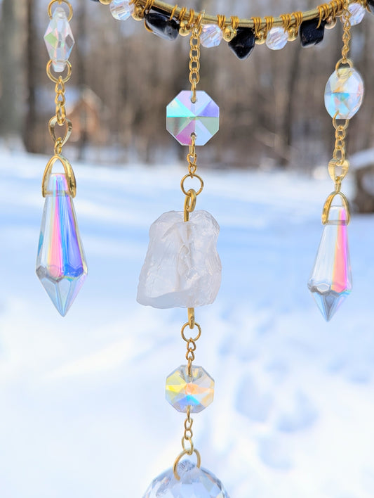 Mooncatcher Blue Goldstone & Clear Quartz