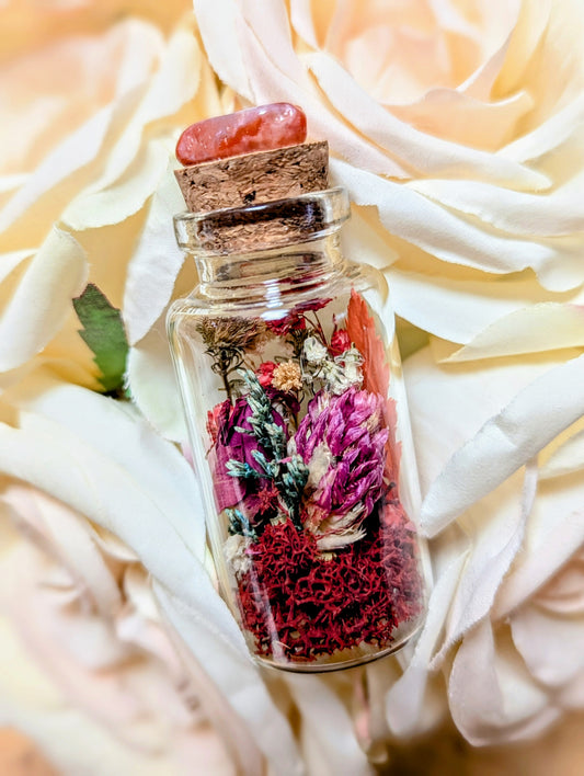 Dried Flowers in a Bottle with Crystal Cork