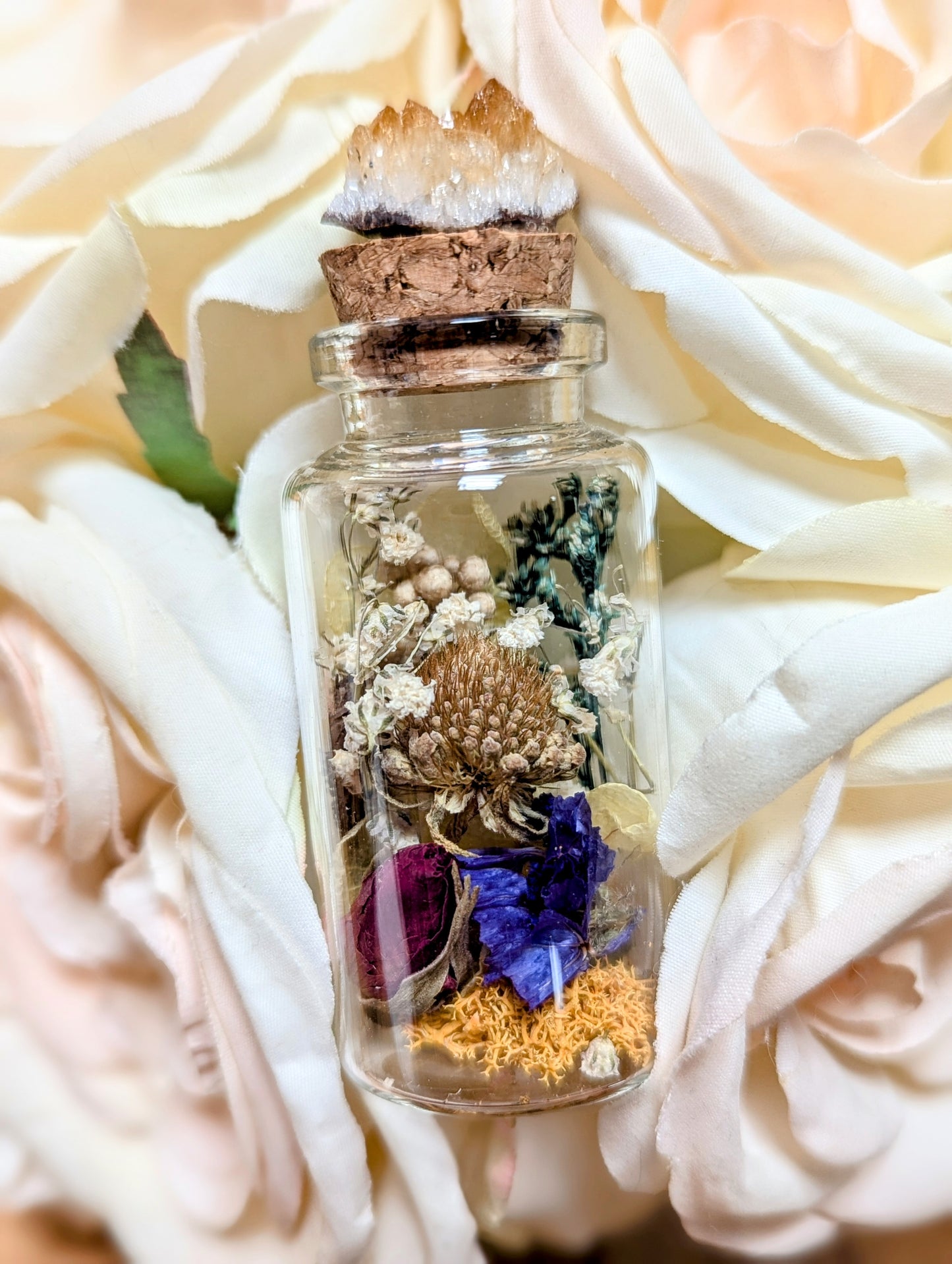 Dried Flowers in a Bottle with Crystal Cork