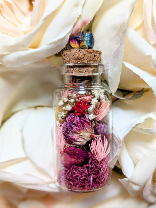 Dried Flowers in a Bottle with Crystal Cork