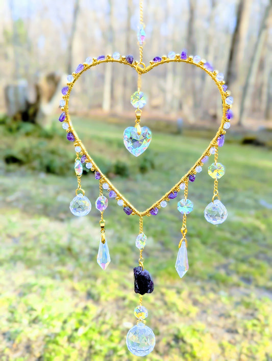 Heart Suncatcher Amethyst