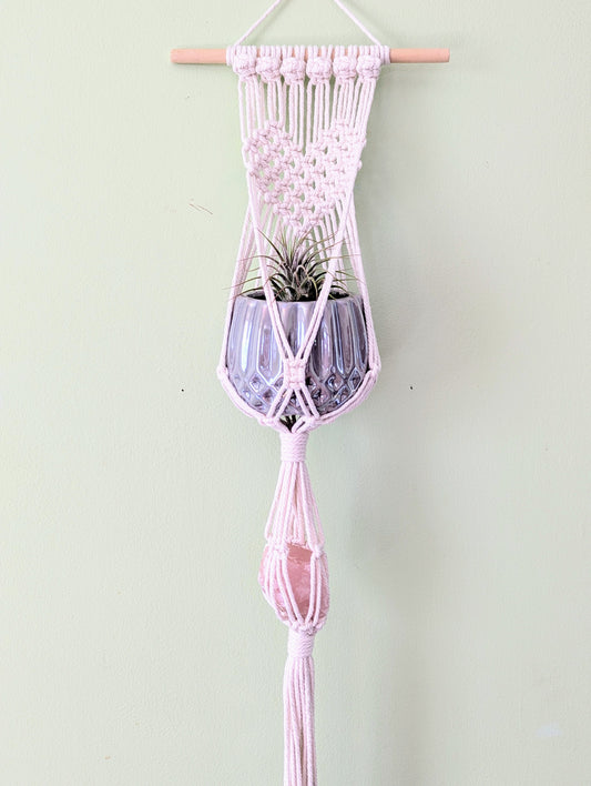 Macramé 1 Heart with Crystal Hanger