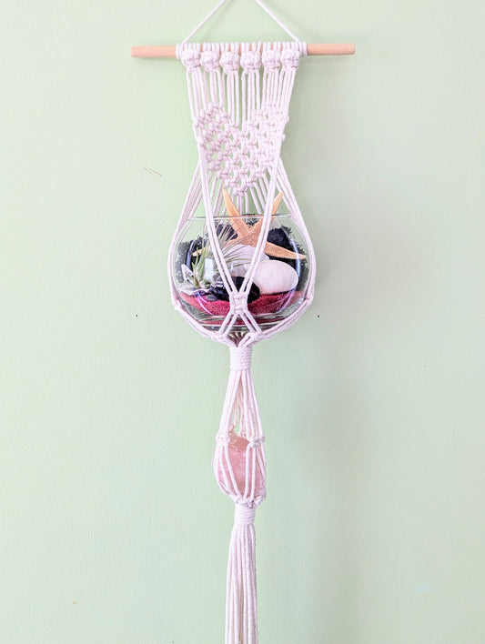 Macramé 1 Heart with Crystal Hanger
