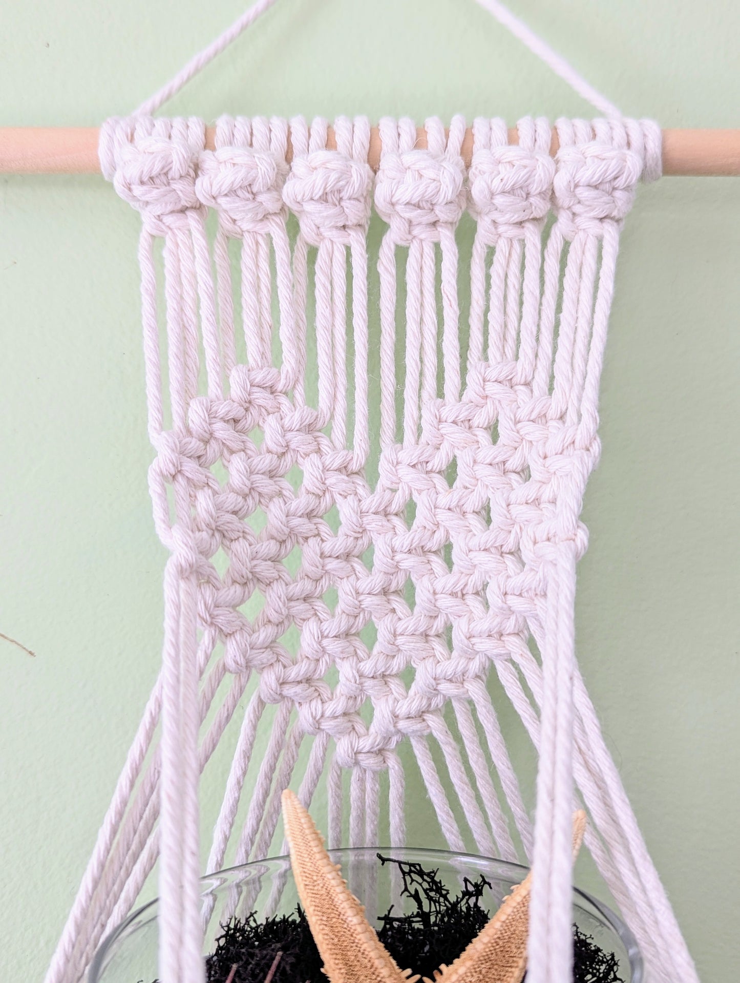 Macramé 1 Heart with Crystal Hanger