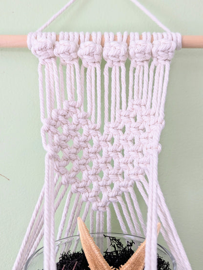 Macramé 1 Heart with Crystal Hanger