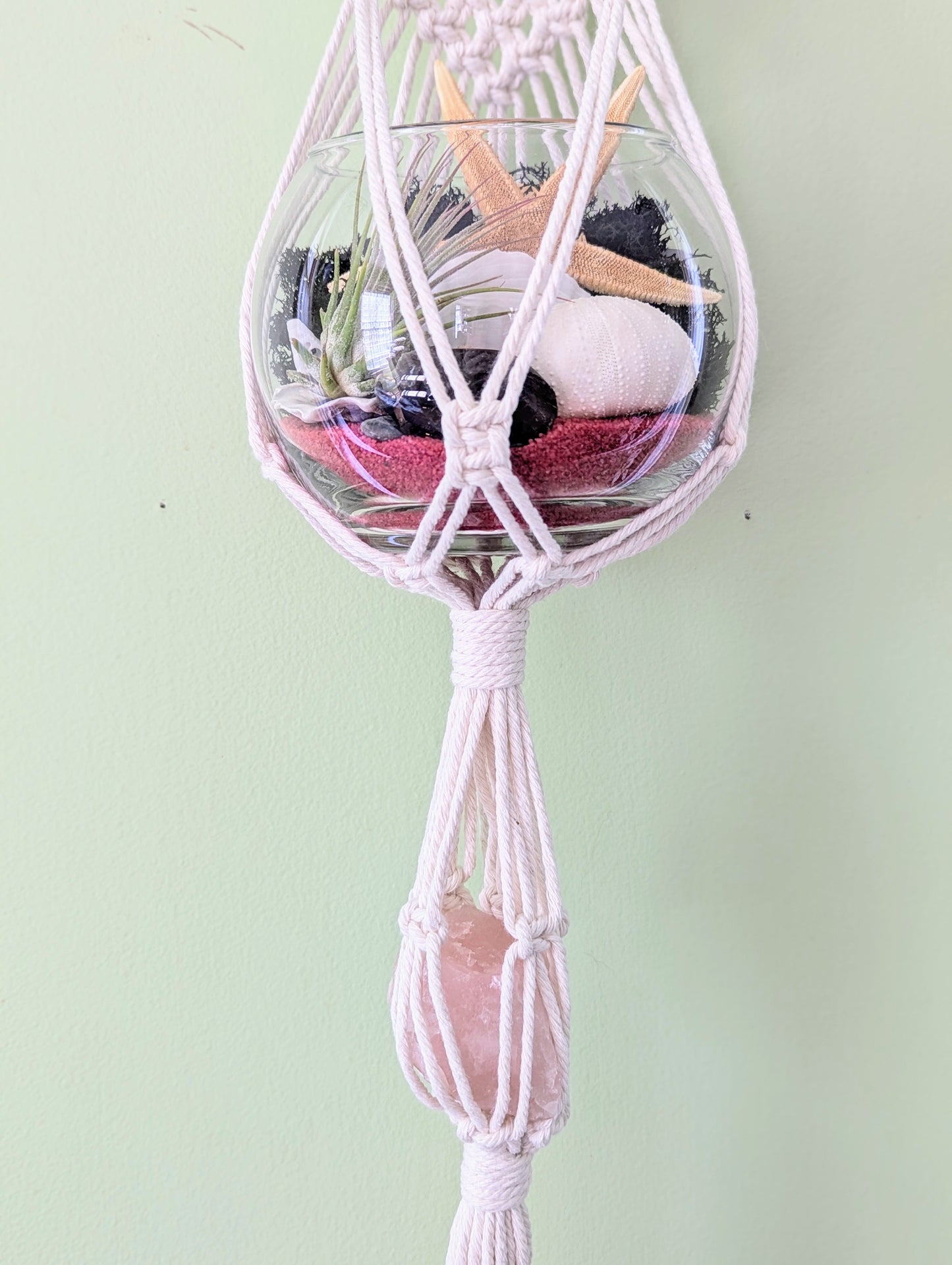 Macramé 1 Heart with Crystal Hanger