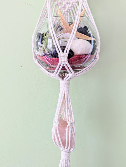 Macramé 1 Heart with Crystal Hanger