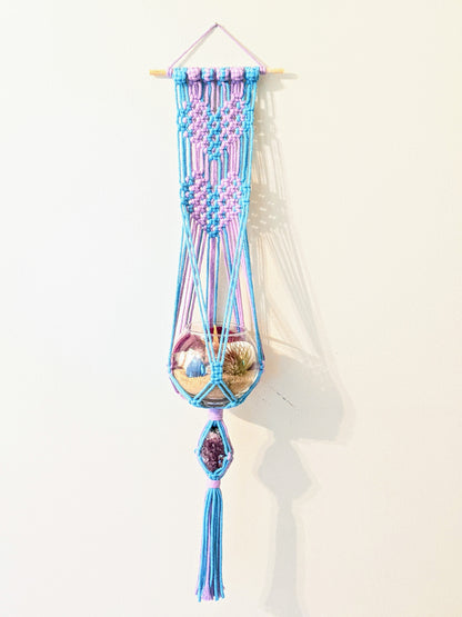 Macramé 2 Hearts with Crystal Hanger
