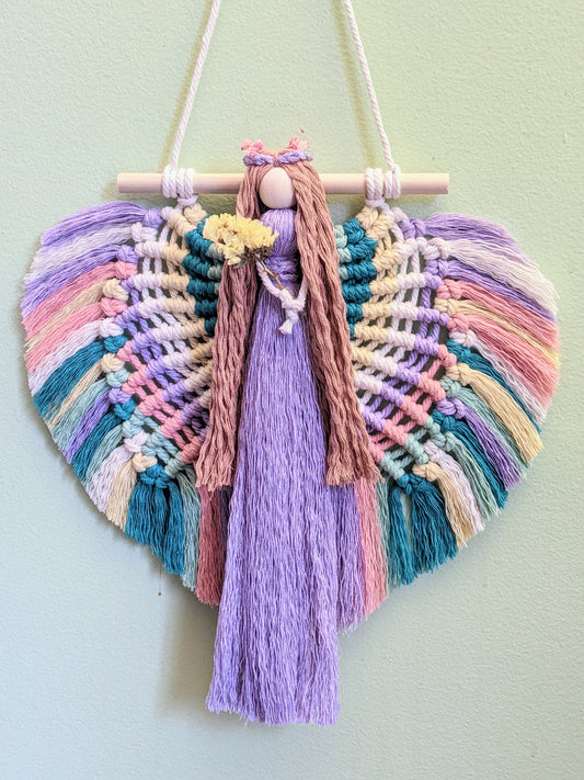 Macramé Angel Doll With Wings Hanger