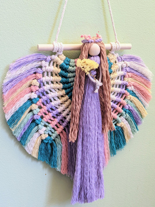 Macramé Angel Doll With Wings Hanger