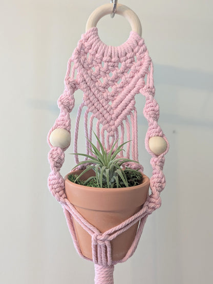 Macramé Flat Back Hanger with Stone