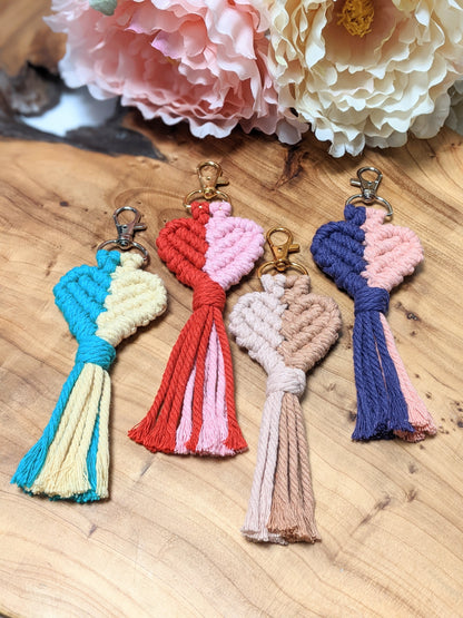 Macramé Heart Keychain 2 Tone
