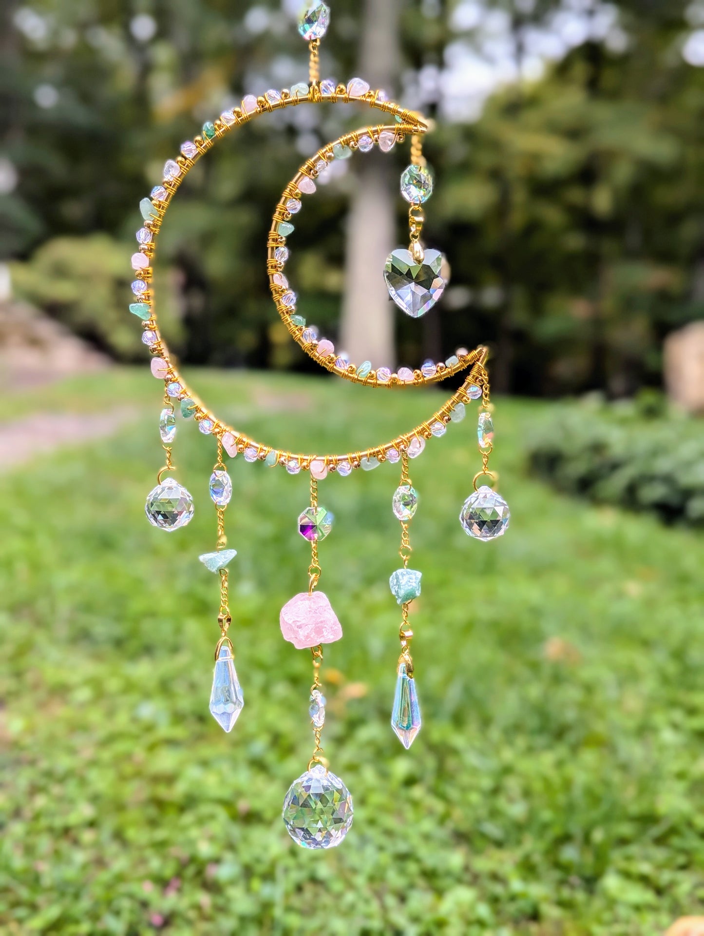 Mooncatcher Green Aventurine & Rose Quartz