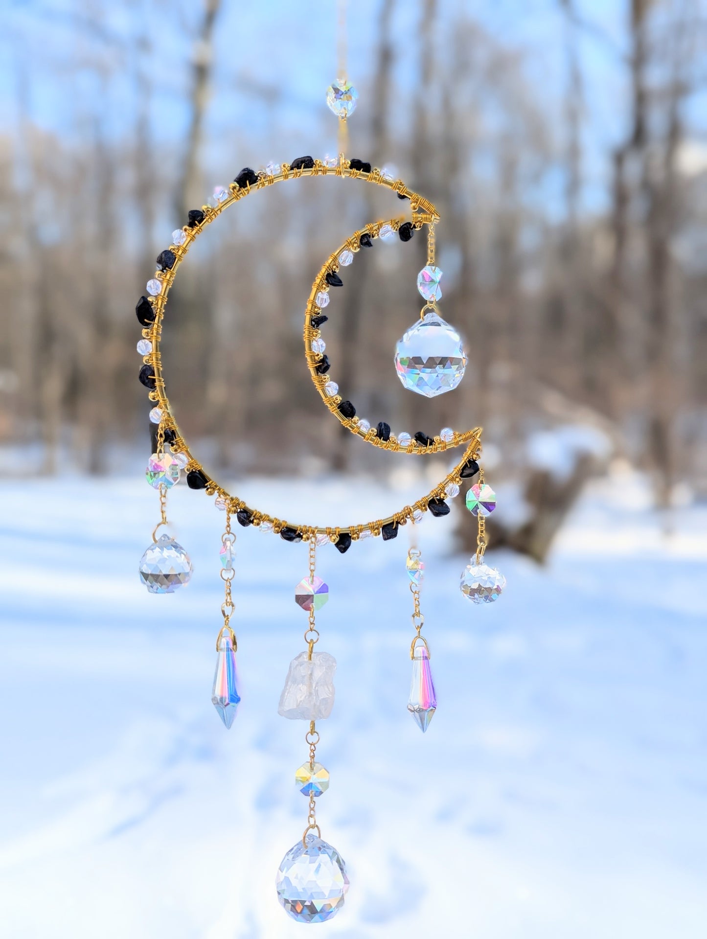 Mooncatcher Blue Goldstone & Clear Quartz