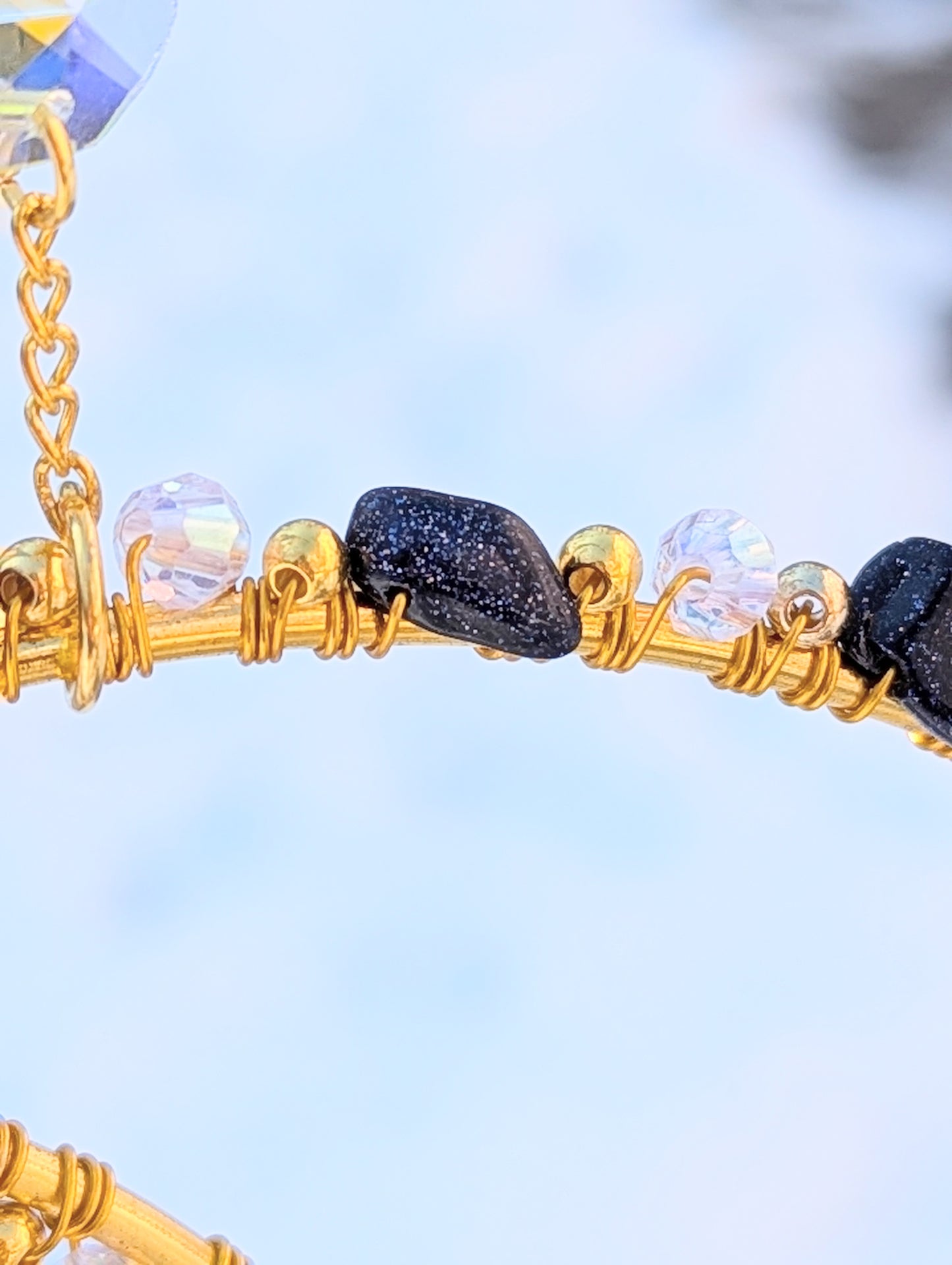 Mooncatcher Blue Goldstone & Clear Quartz