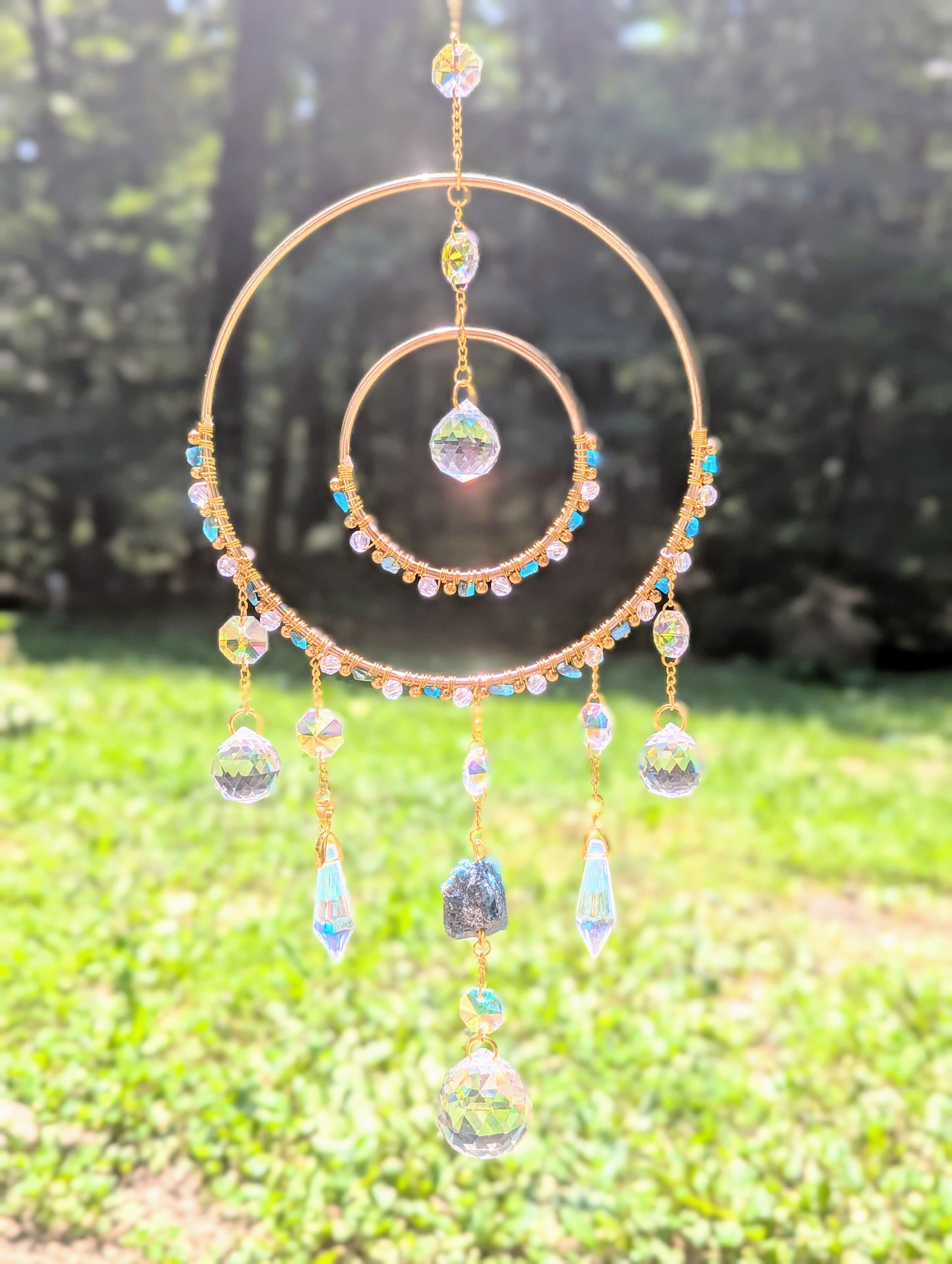 Orbital Suncatcher Blue Apatite