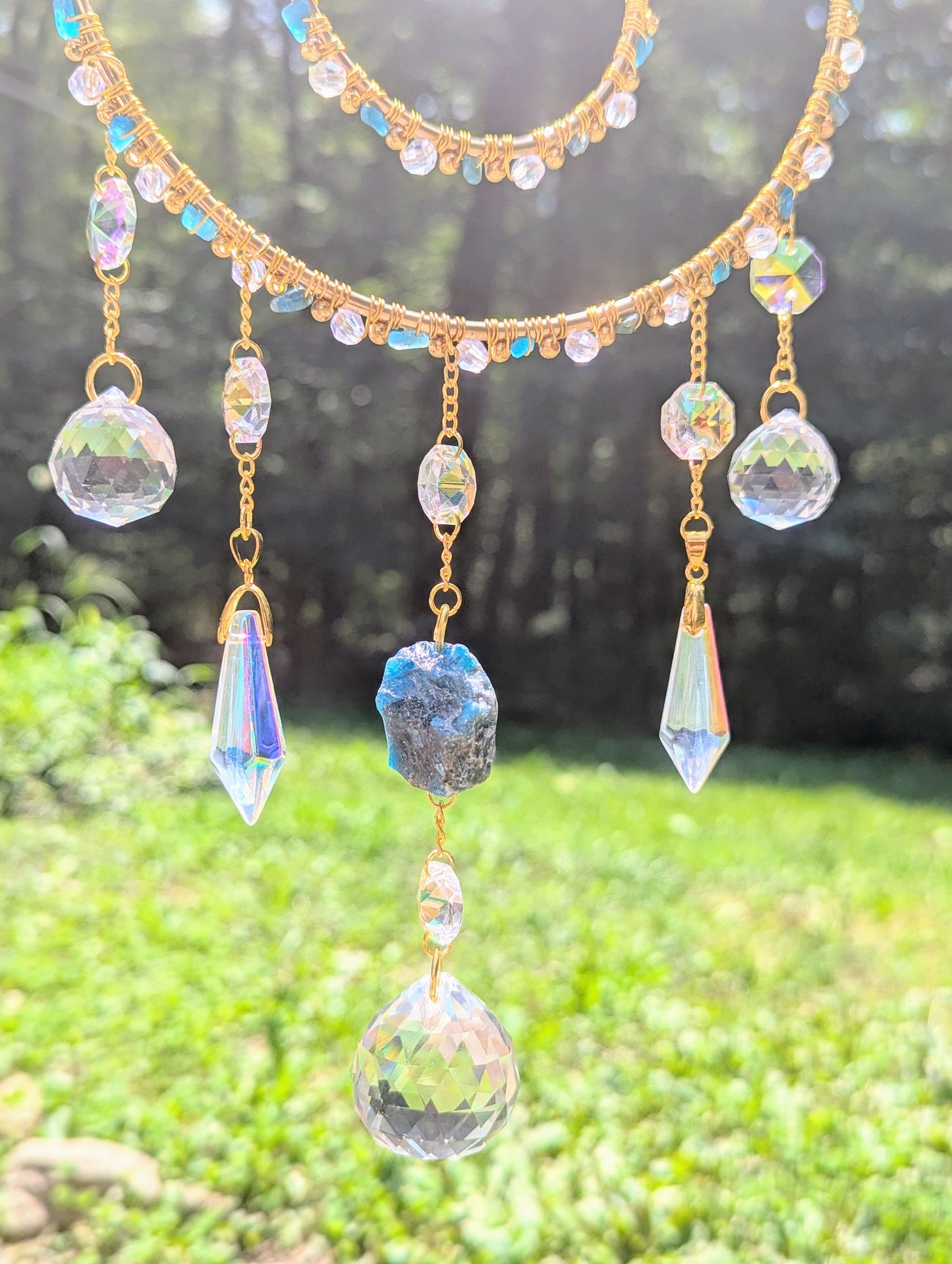 Orbital Suncatcher Blue Apatite