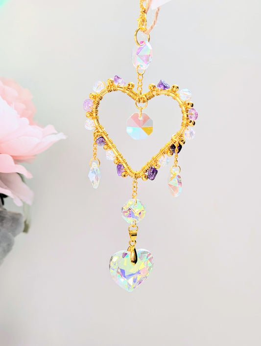Car Charm Wire-wrapped Heart